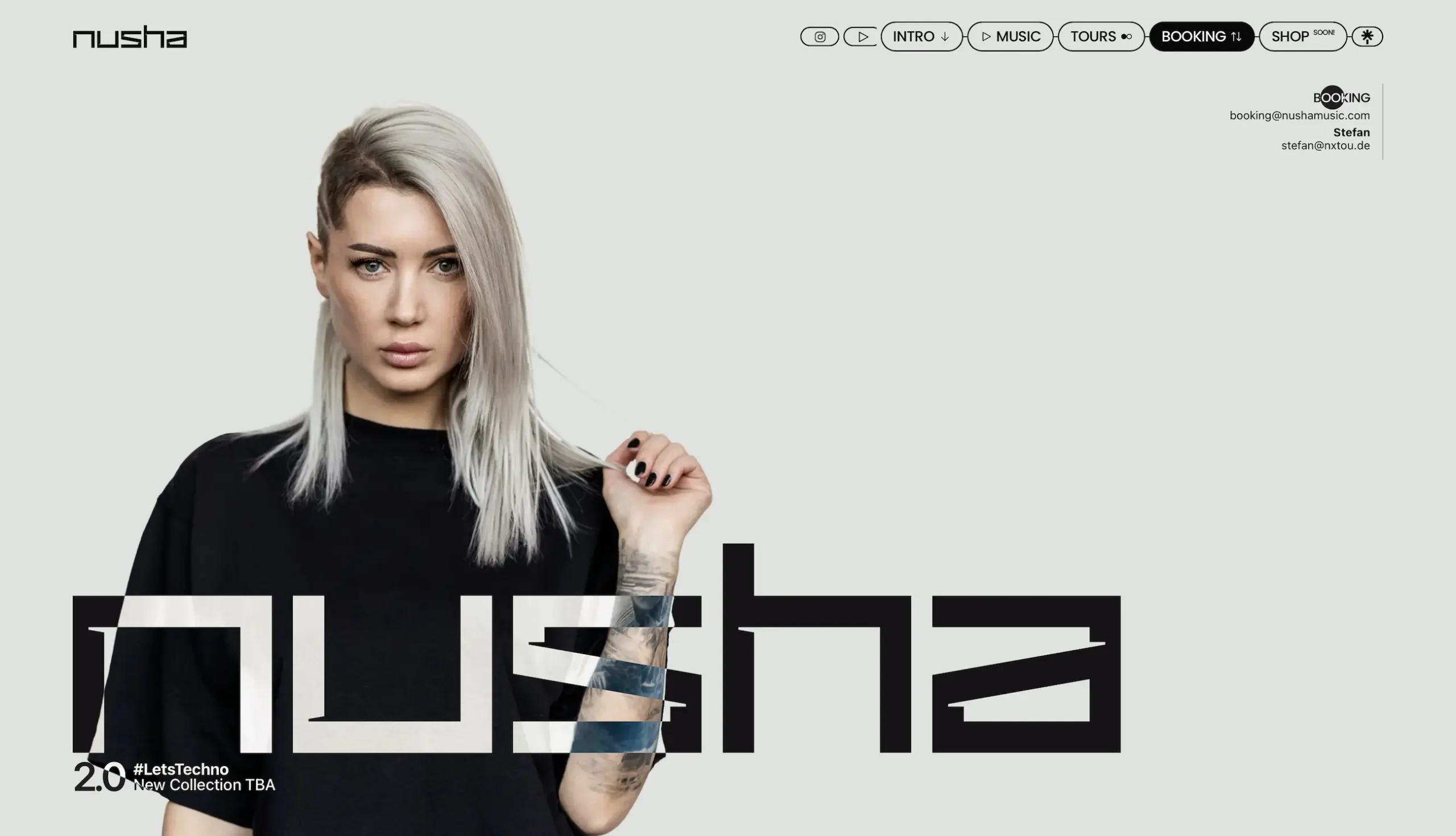 NUSHA's a techno dj and artist website